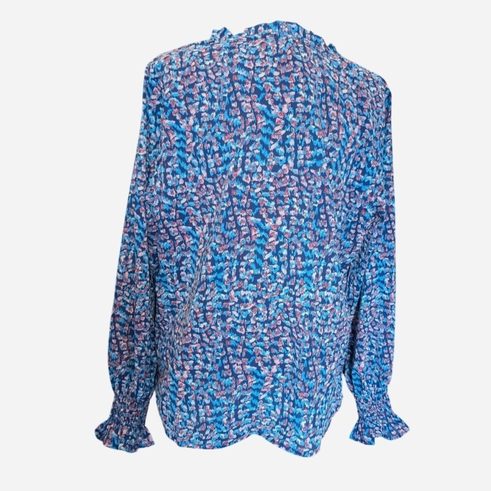 Chic Women's Blue and Pink Blouse - Picture 2 of 8